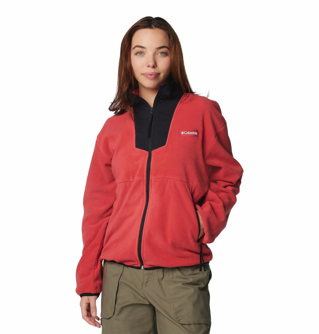 Columbia Womens Red Sequoia Grove Full Zip Fleece Jacket