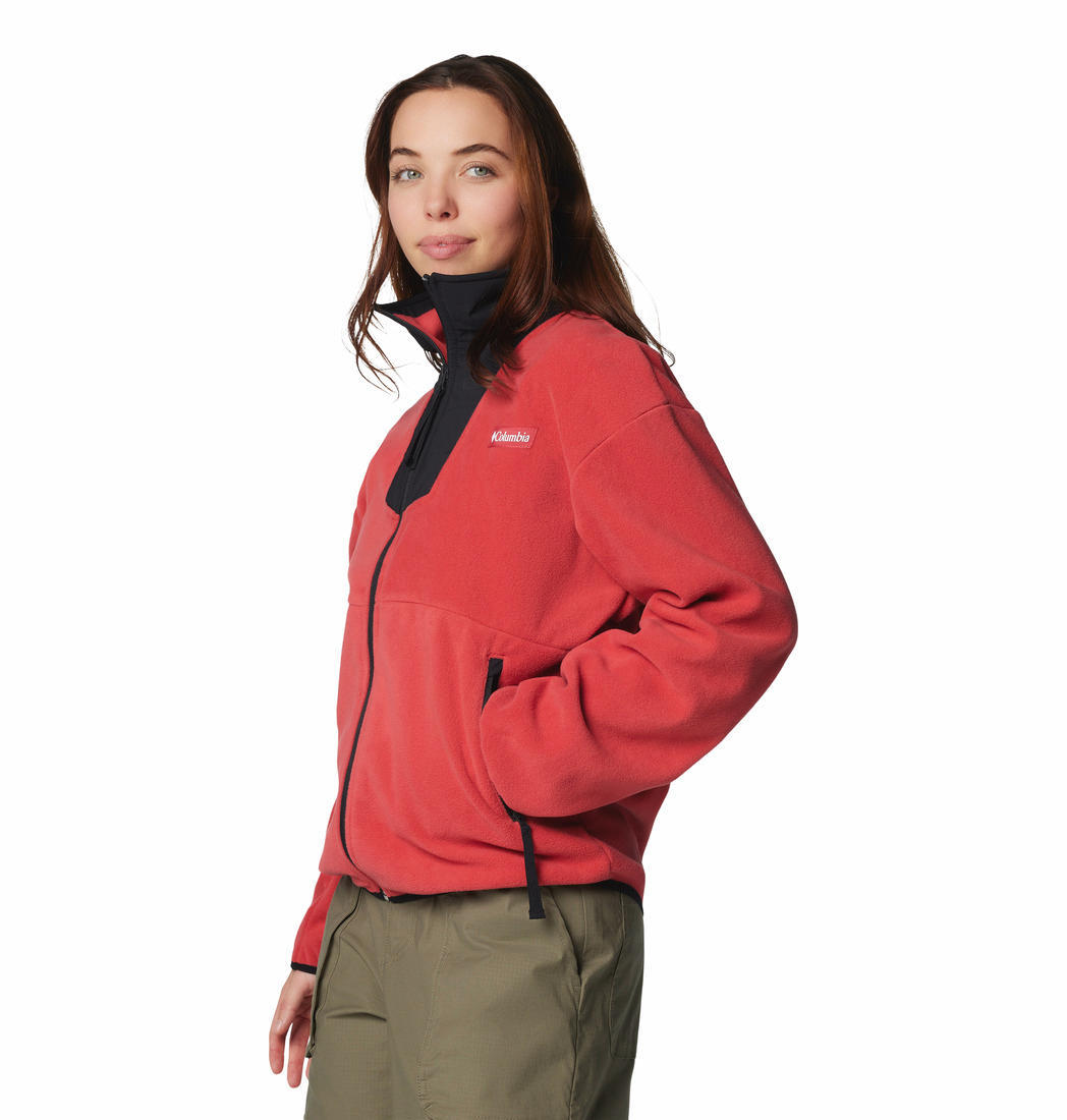 Columbia Womens Red Sequoia Grove Full Zip Fleece Jacket