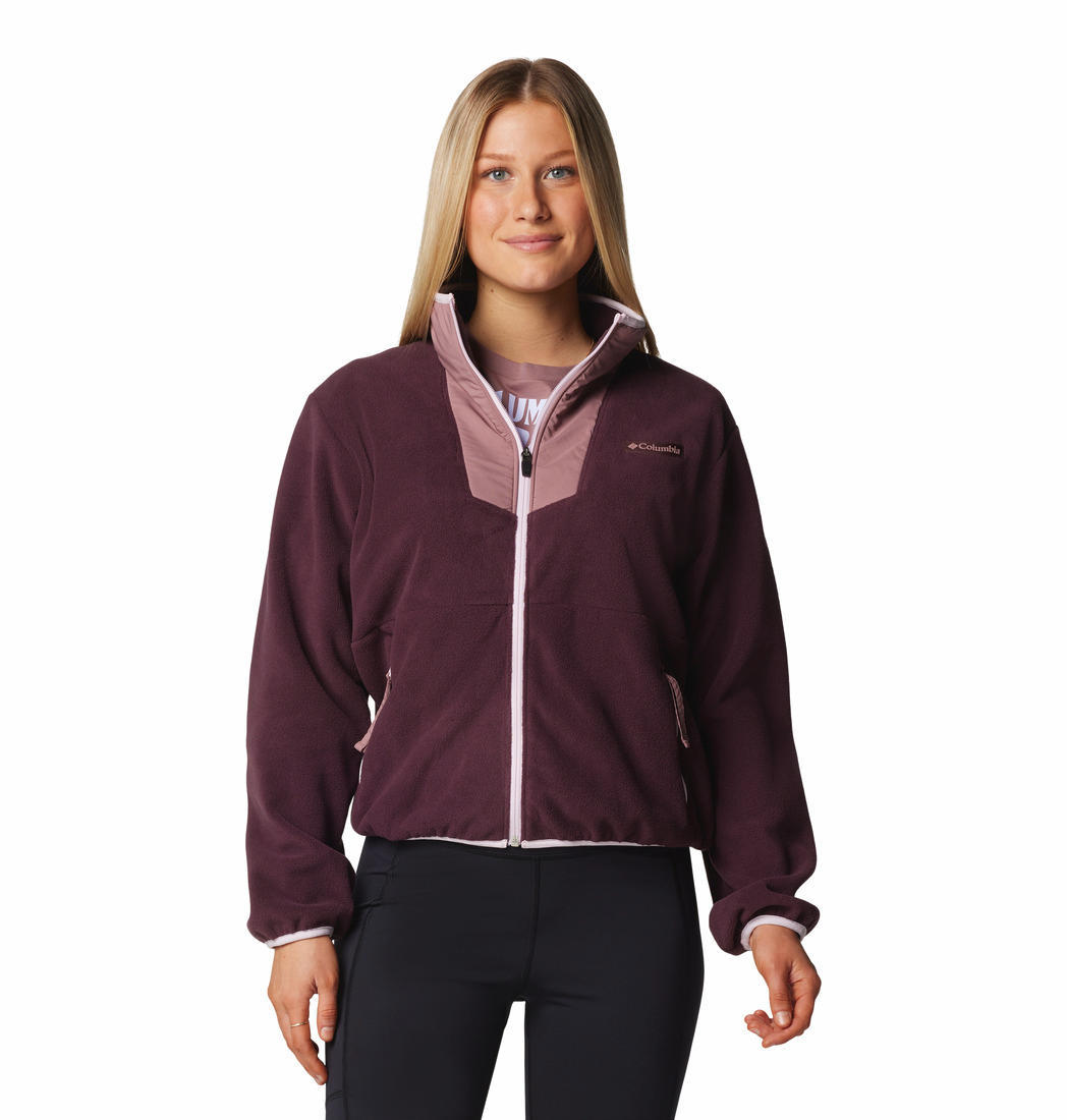 Columbia Womens Red Sequoia Grove Full Zip Fleece Jacket