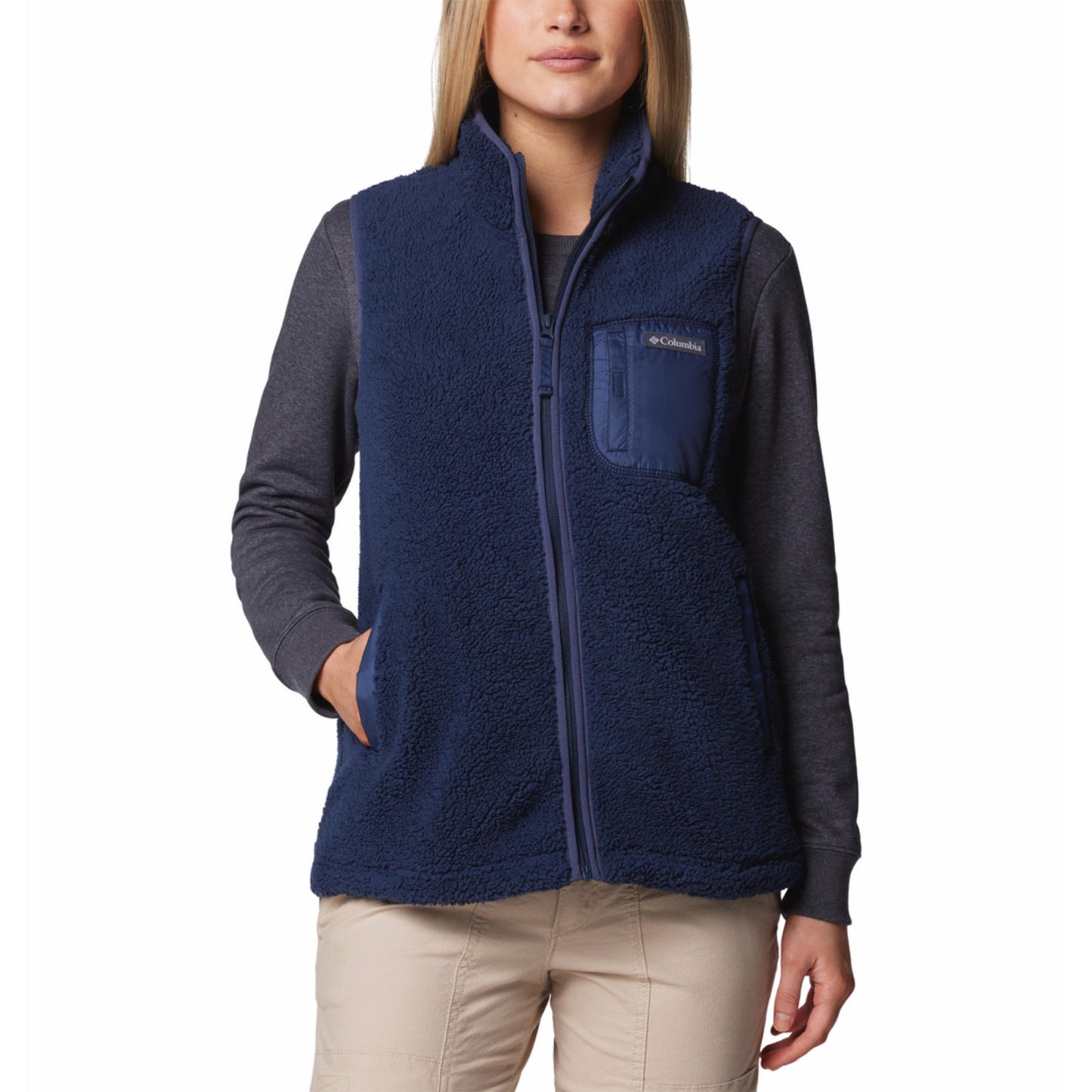Columbia Women Navy Blue West Bend II Fleece Vest