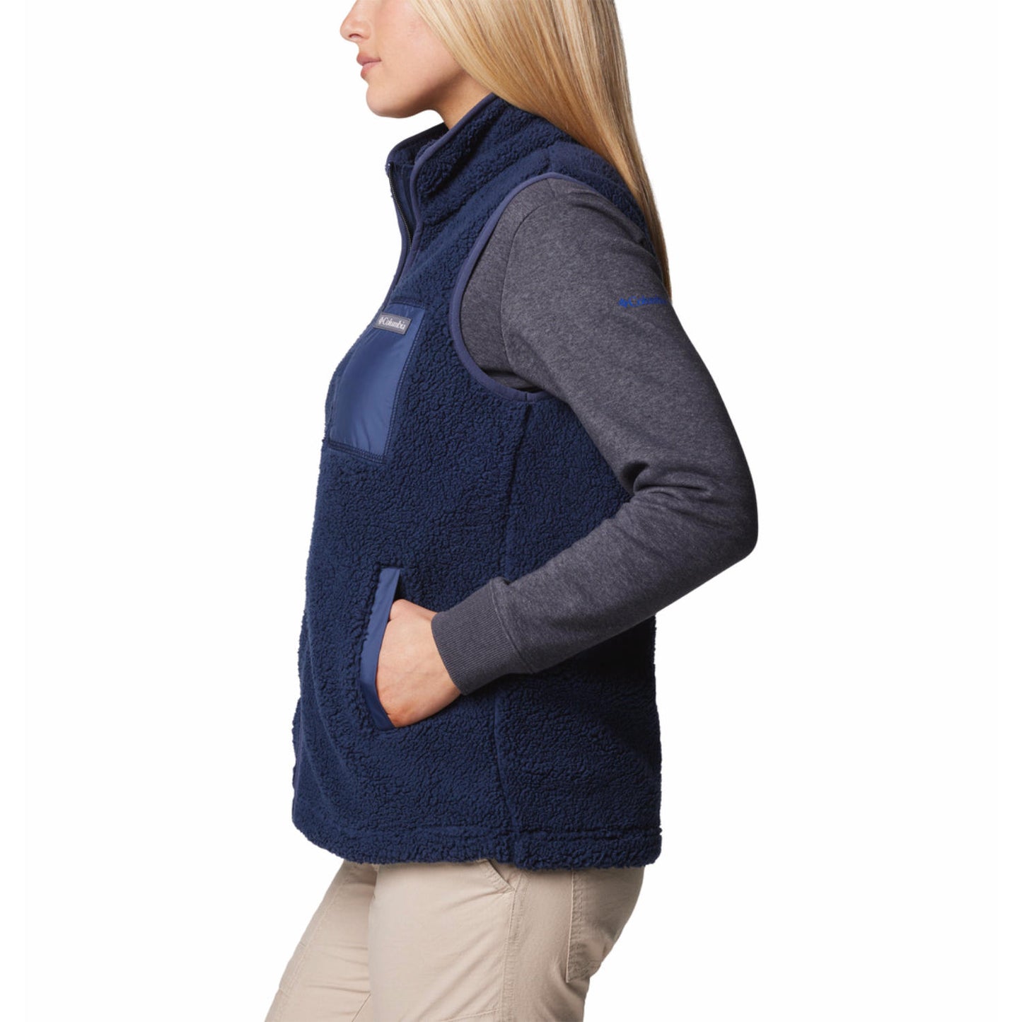 Columbia Women Navy Blue West Bend II Fleece Vest