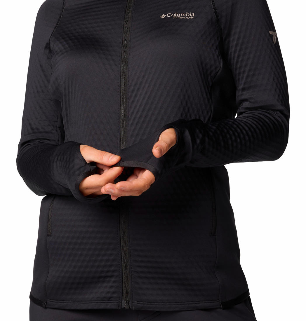 Columbia Womens BLACK Crystal Leaf Omni-Heat Helix FZ Jacket