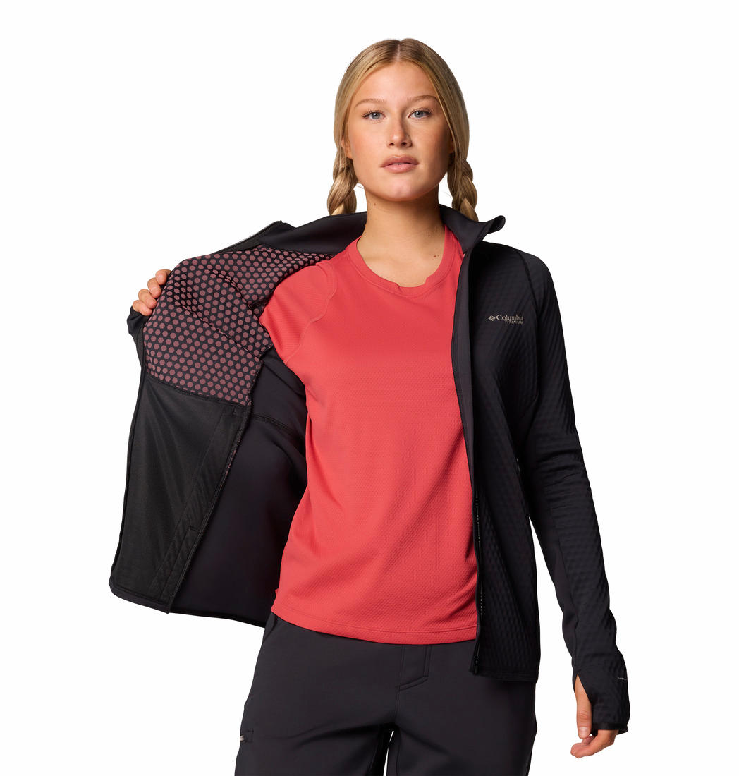 Columbia Womens BLACK Crystal Leaf Omni-Heat Helix FZ Jacket