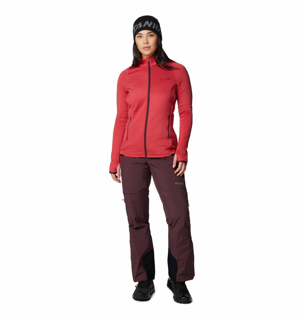 Columbia Womens Red Crystal Leaf Omni-Heat Helix FZ Jacket