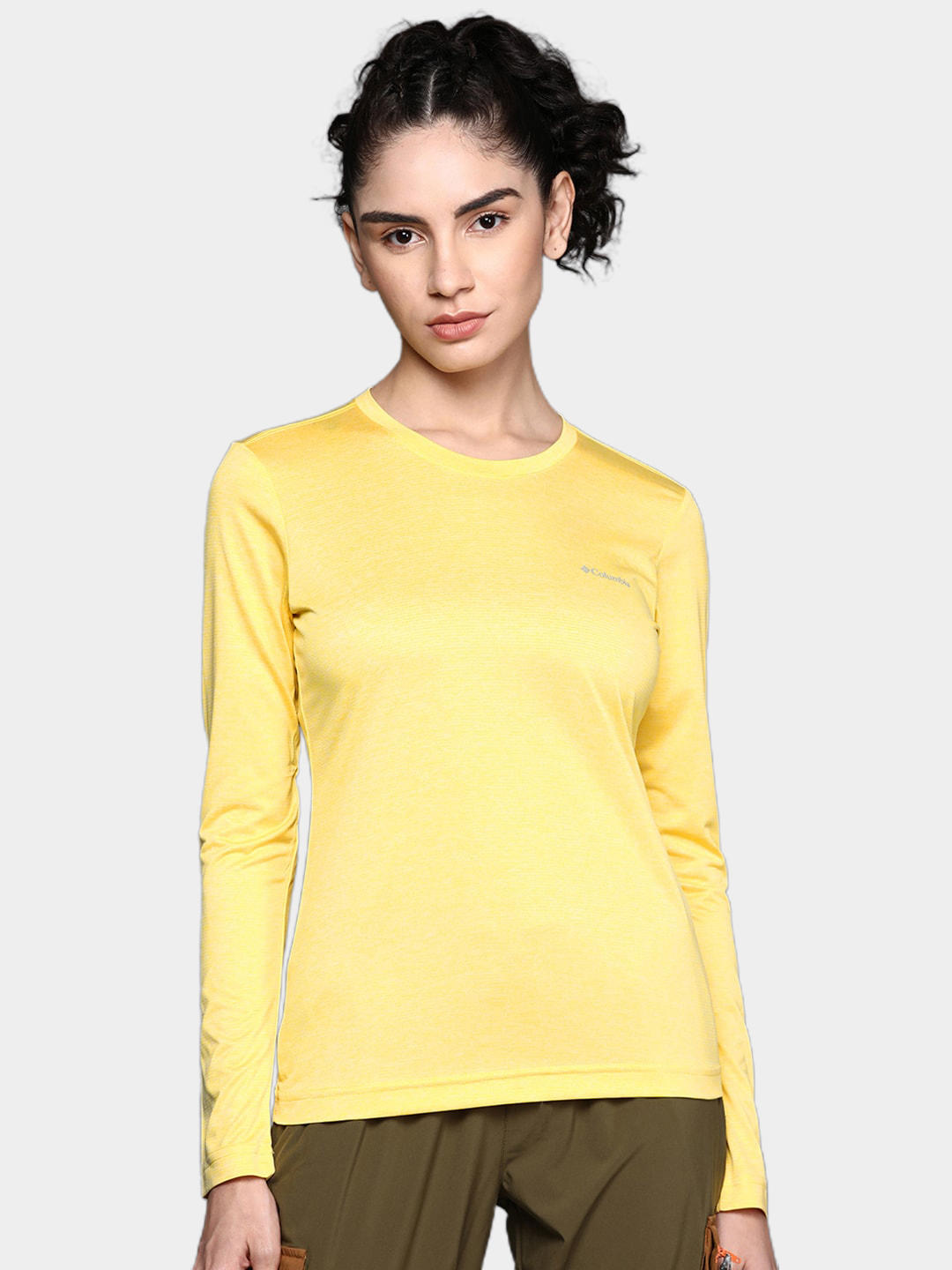 Columbia Women Yellow Columbia Hike LS T-Shirt