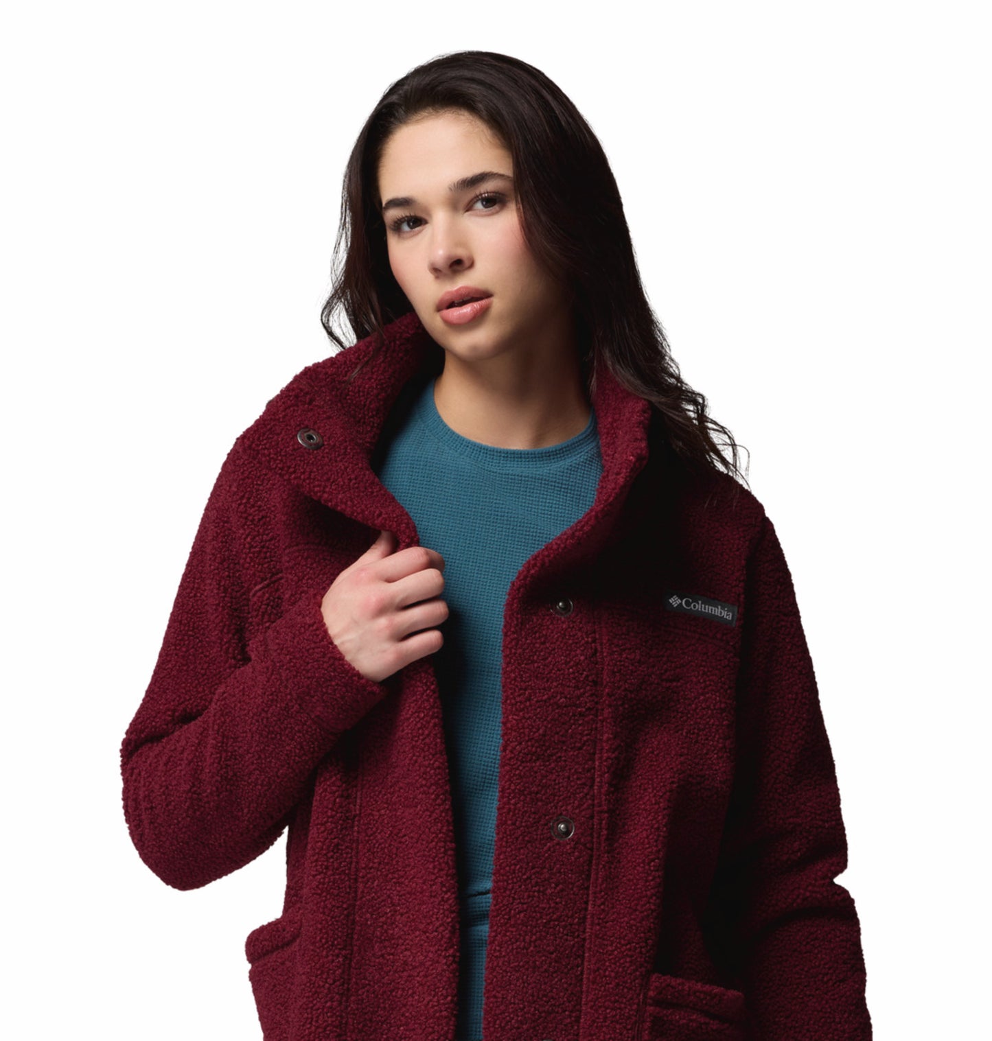 Columbia Women Maroon Panorama Fleece Jacket