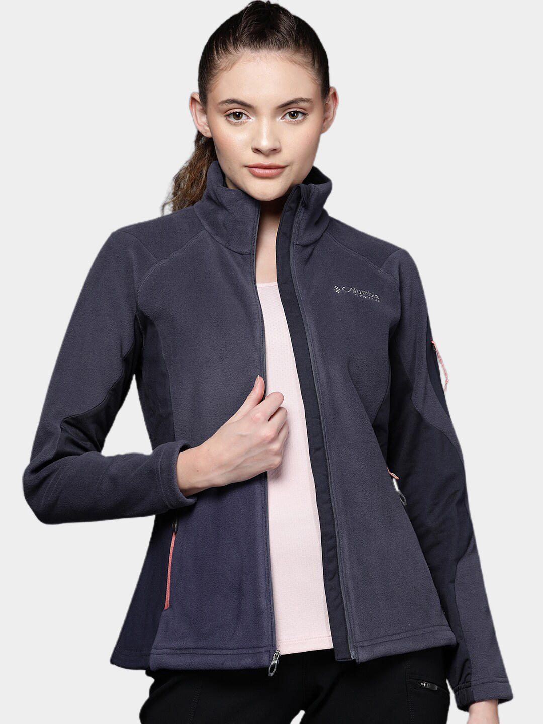 Columbia Women Navy Blue Titan Pass 2.0 II Fleece Jacket