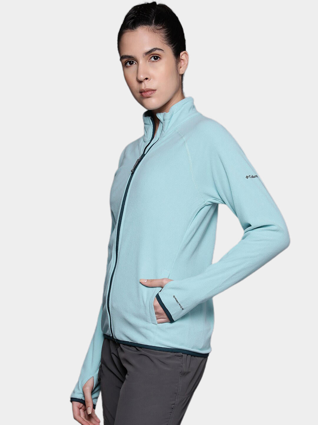 Columbia Women Blue Back Beauty Full Zip Fleece Jacket