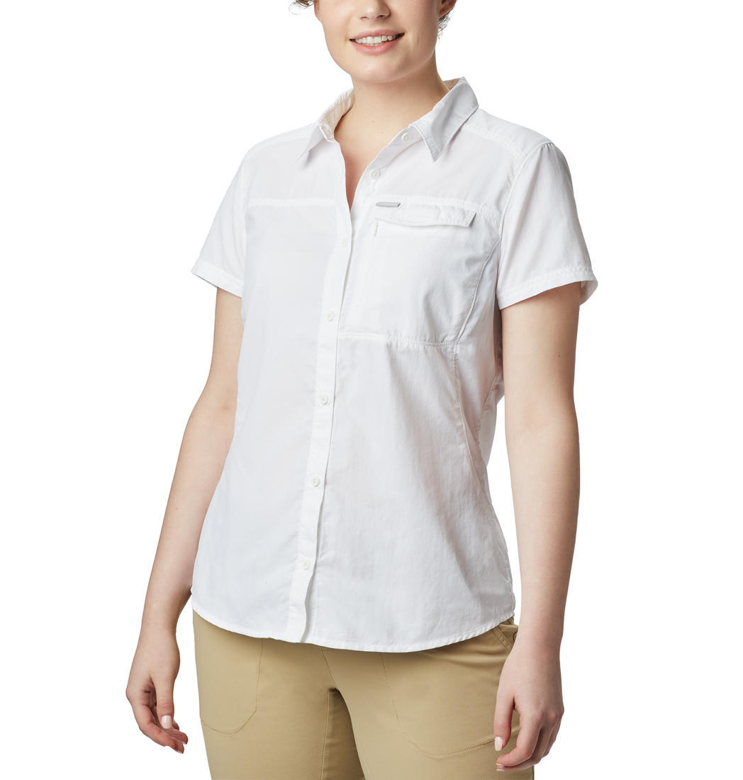 Columbia Women White Silver Ridge 2.0 Short Sleeve (Sun Protection)