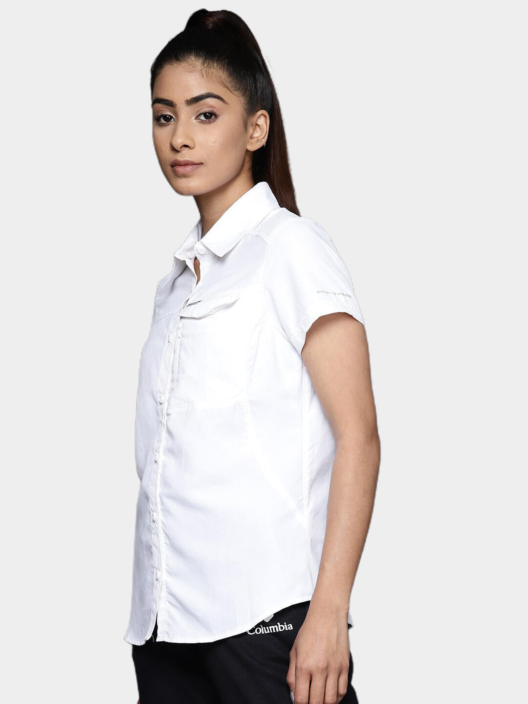 Columbia Women White Silver Ridge 2.0 Short Sleeve (Sun Protection)