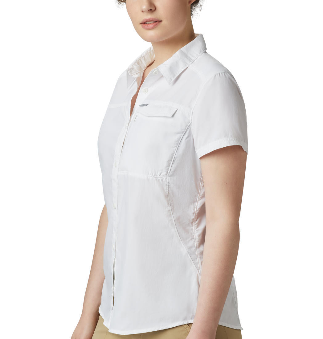 Columbia Women White Silver Ridge 2.0 Short Sleeve (Sun Protection)