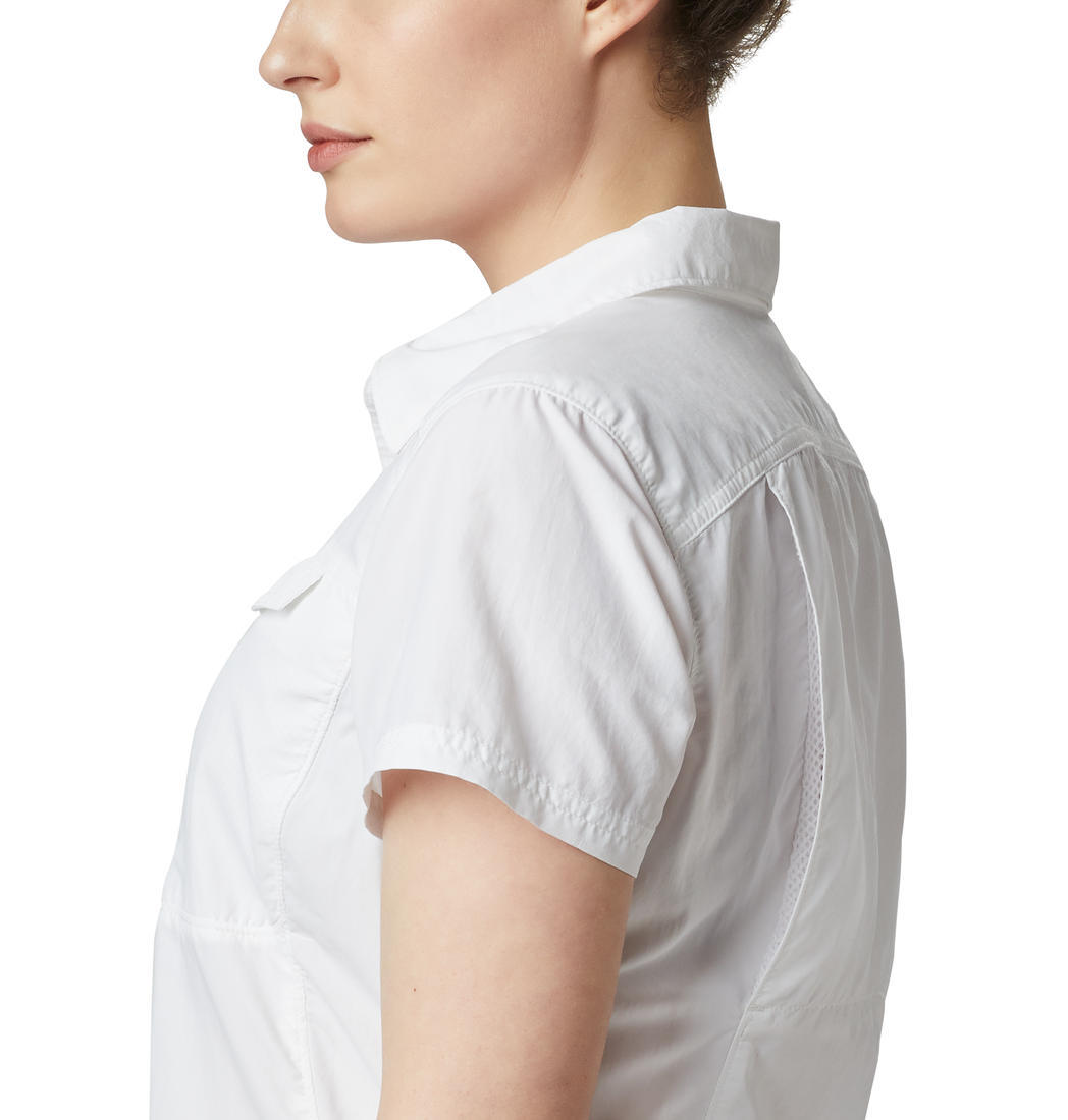 Columbia Women White Silver Ridge 2.0 Short Sleeve (Sun Protection)