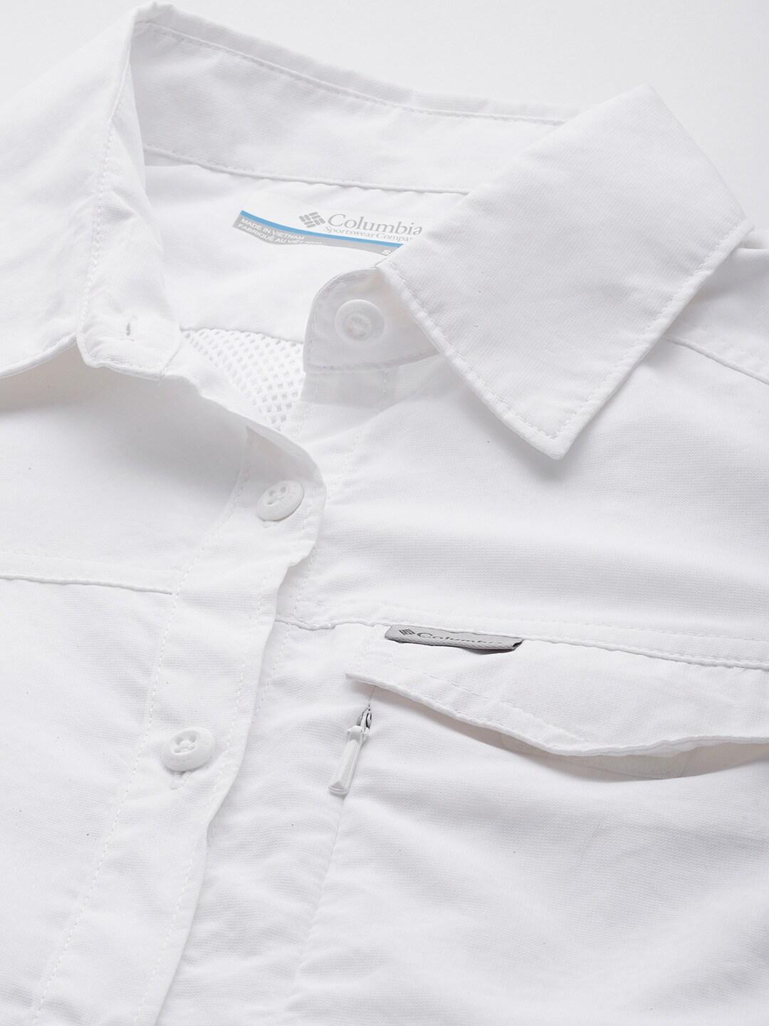 Columbia Women White Silver Ridge 2.0 Short Sleeve (Sun Protection)