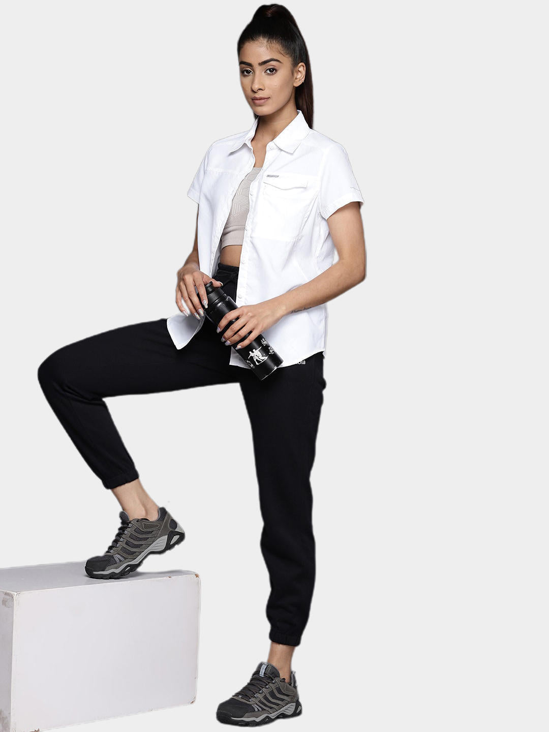 Columbia Women White Silver Ridge 2.0 Short Sleeve (Sun Protection)