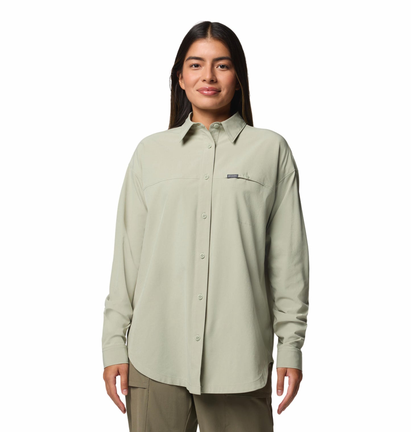 Columbia Womens Green Omni-Shield Boundless Trek Layering Long Sleeve II Shirt
