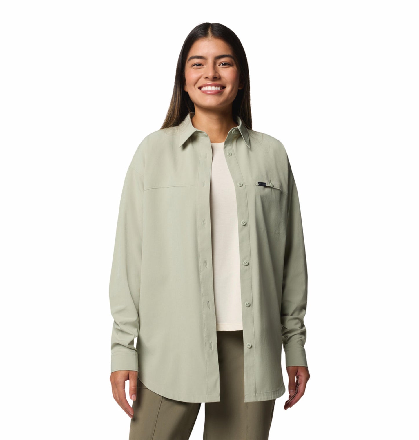 Columbia Womens Green Omni-Shield Boundless Trek Layering Long Sleeve II Shirt