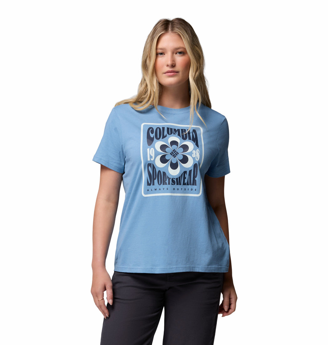 Columbia Women Blue Rolling Bend Graphic Tshirt