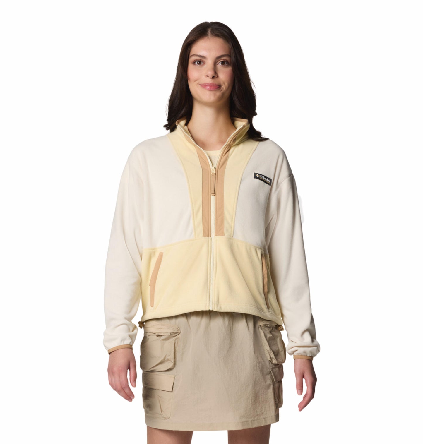 Columbia Womens Beige Backbowl II Full Zip Fleece Jacket