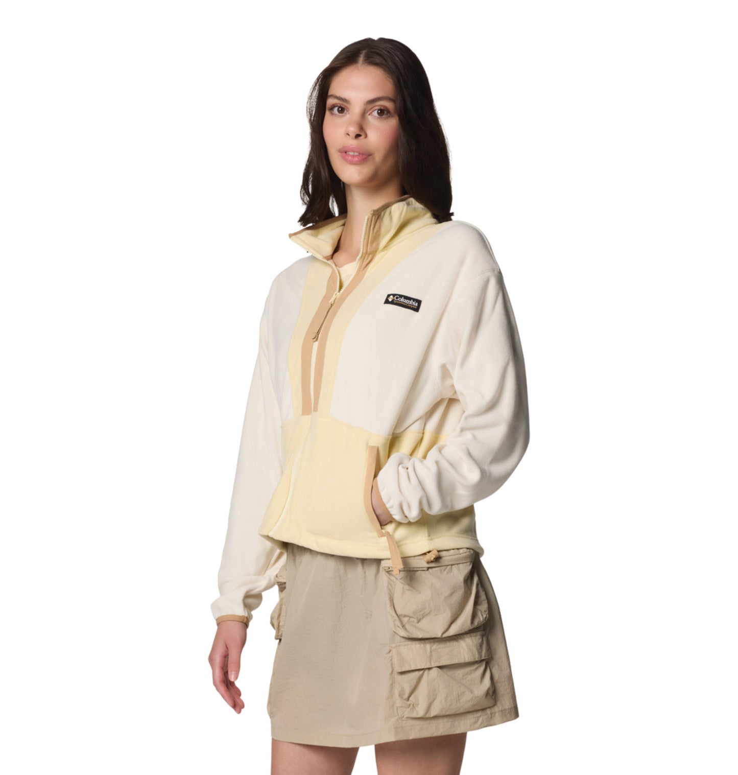 Columbia Womens Beige Backbowl II Full Zip Fleece Jacket