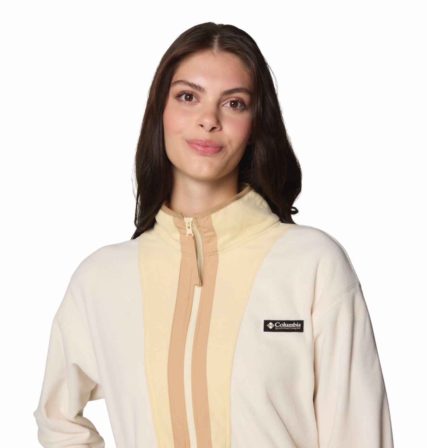 Columbia Womens Beige Backbowl II Full Zip Fleece Jacket