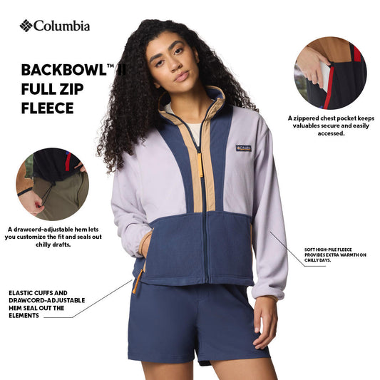 Columbia Womens Purple Backbowl II Full Zip Fleece Jacket
