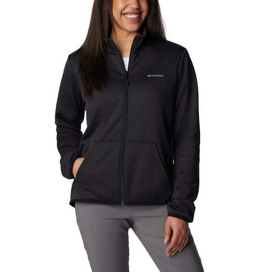 Columbia Women Black Col Hike Tech Fleece FZ Fleece Jacket