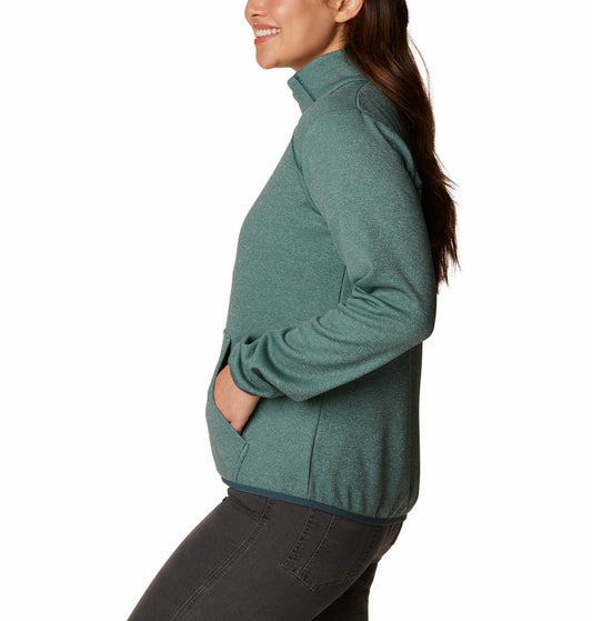 Columbia Women Green Col Hike Tech Fleece FZ Fleece Jacket