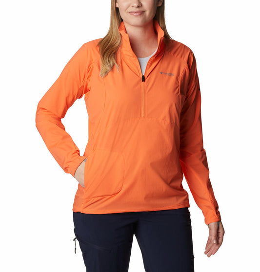 Columbia Women Orange W Titan Pass Lightweight 1/2 Zip Shirts