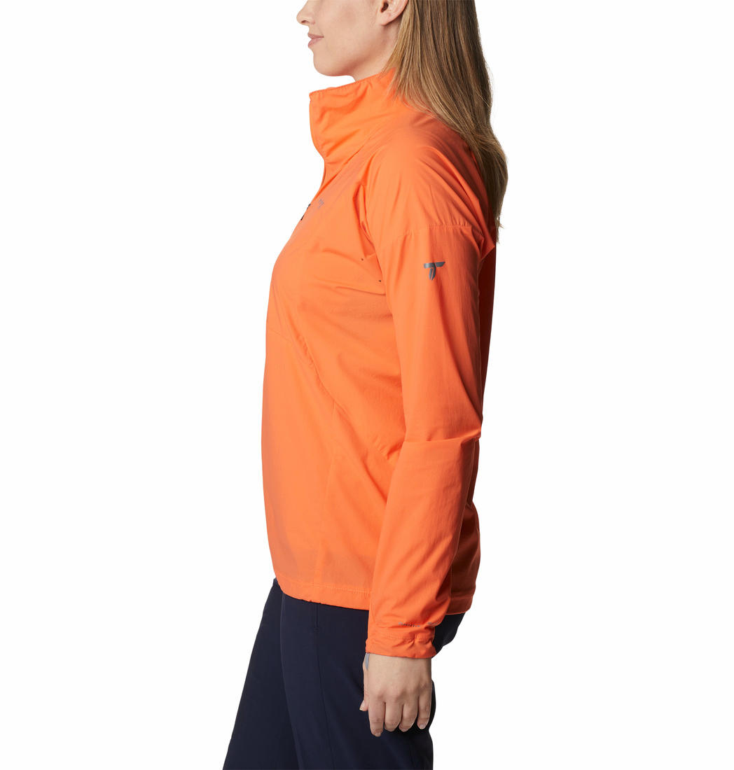 Columbia Women Orange W Titan Pass Lightweight 1/2 Zip Shirts