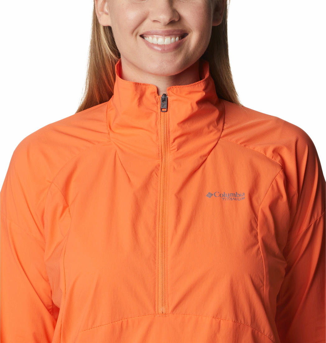 Columbia Women Orange W Titan Pass Lightweight 1/2 Zip Shirts
