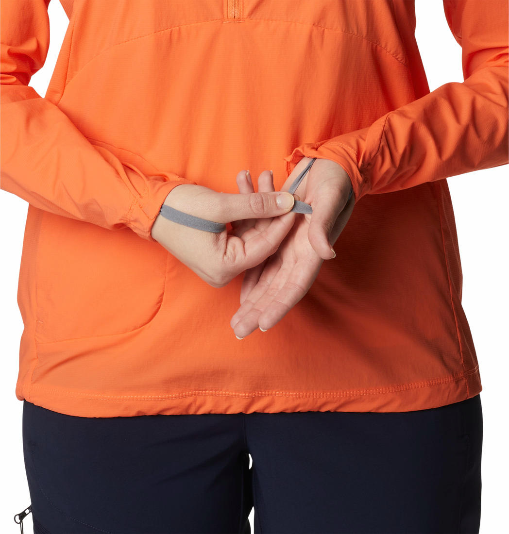 Columbia Women Orange W Titan Pass Lightweight 1/2 Zip Shirts
