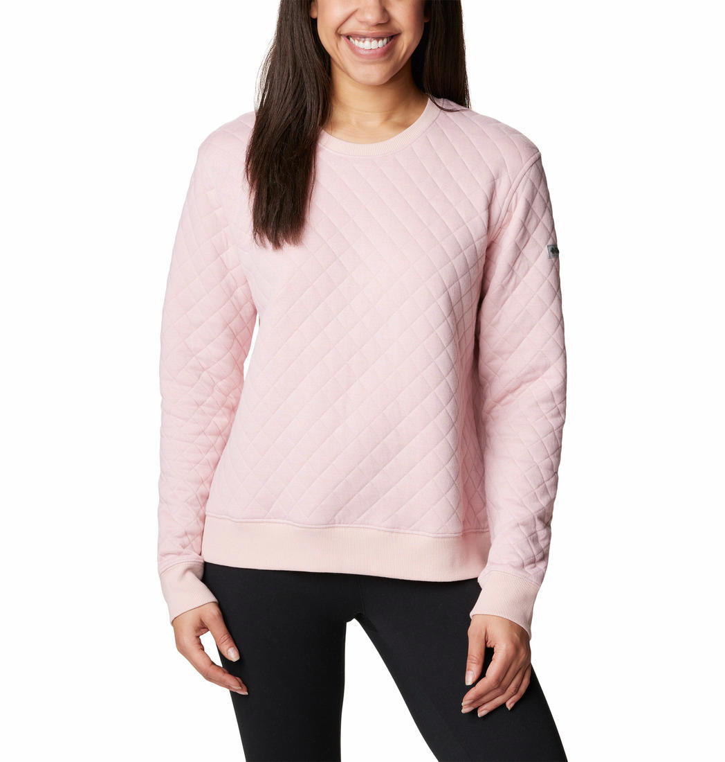 Columbia Women Pink Columbia Lodge Quilted Crew Fleece Jacket