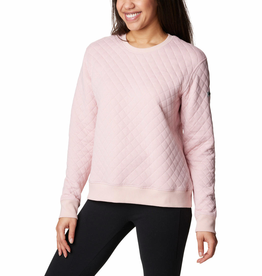 Columbia Women Pink Columbia Lodge Quilted Crew Fleece Jacket