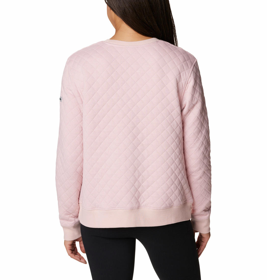 Columbia Women Pink Columbia Lodge Quilted Crew Fleece Jacket