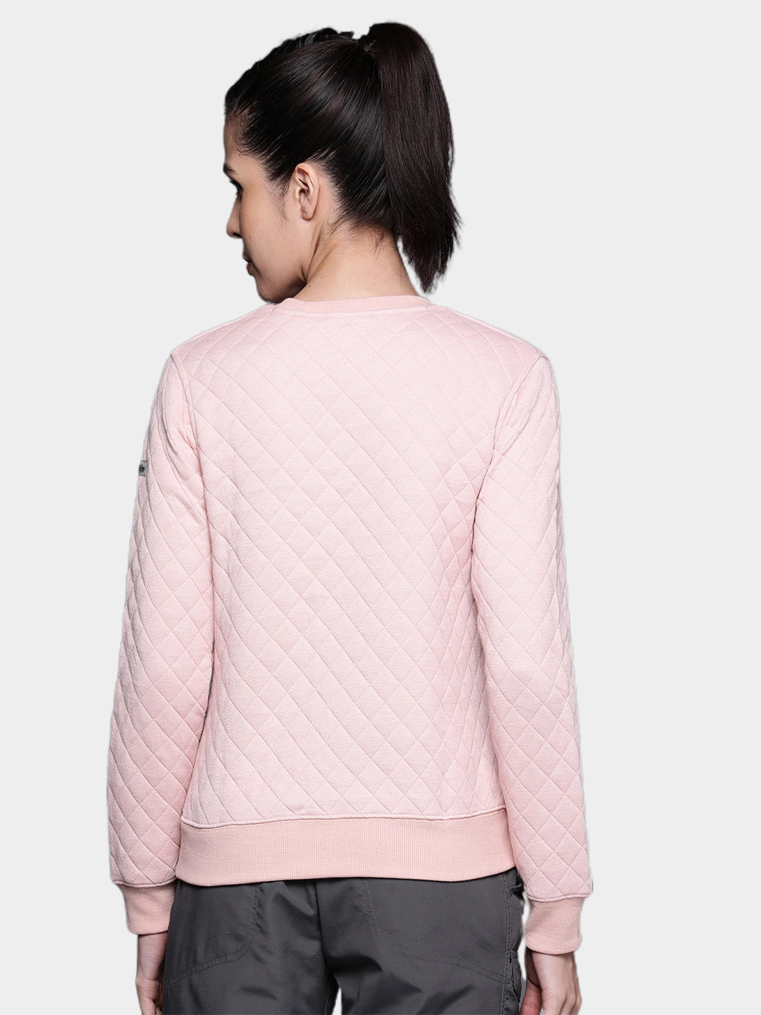 Columbia Women Pink Columbia Lodge Quilted Crew Fleece Jacket