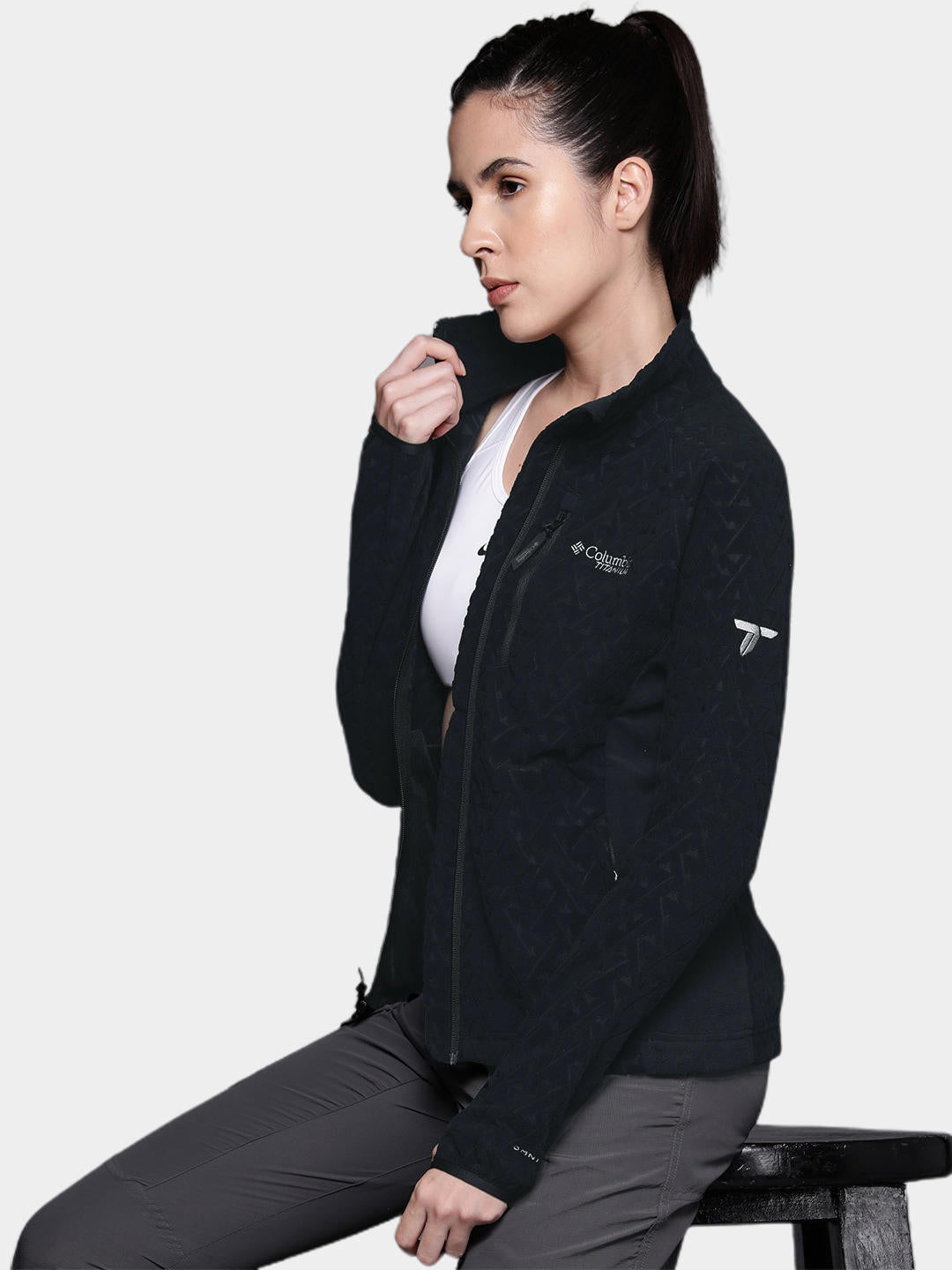 Columbia Women Black Titan Pass 3.0 Full Zip Fleece Fleece Top