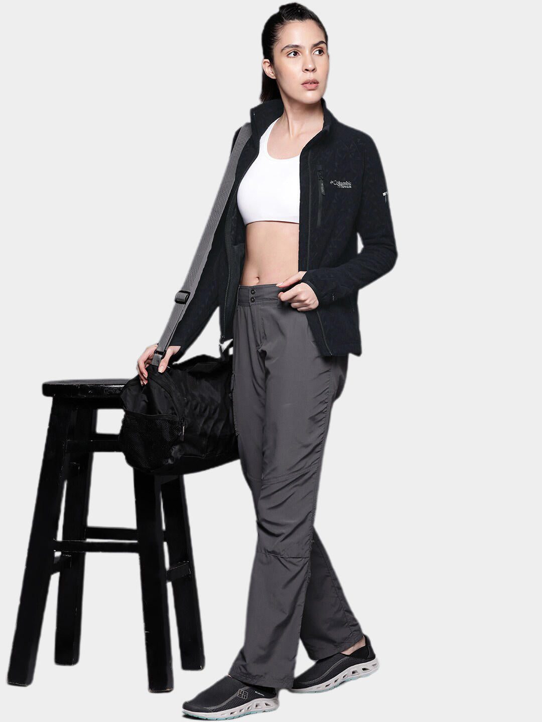 Columbia Women Black Titan Pass 3.0 Full Zip Fleece Fleece Top