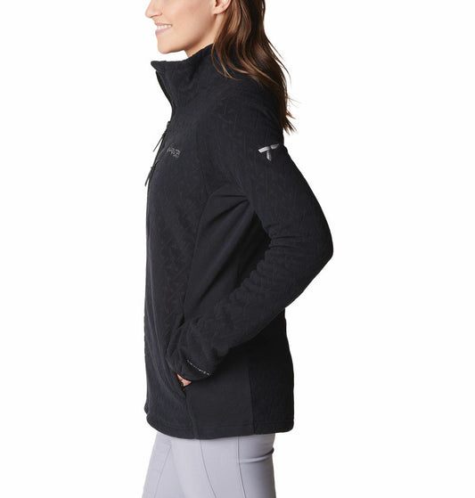Columbia Women Black Titan Pass 3.0 Full Zip Fleece Fleece Top