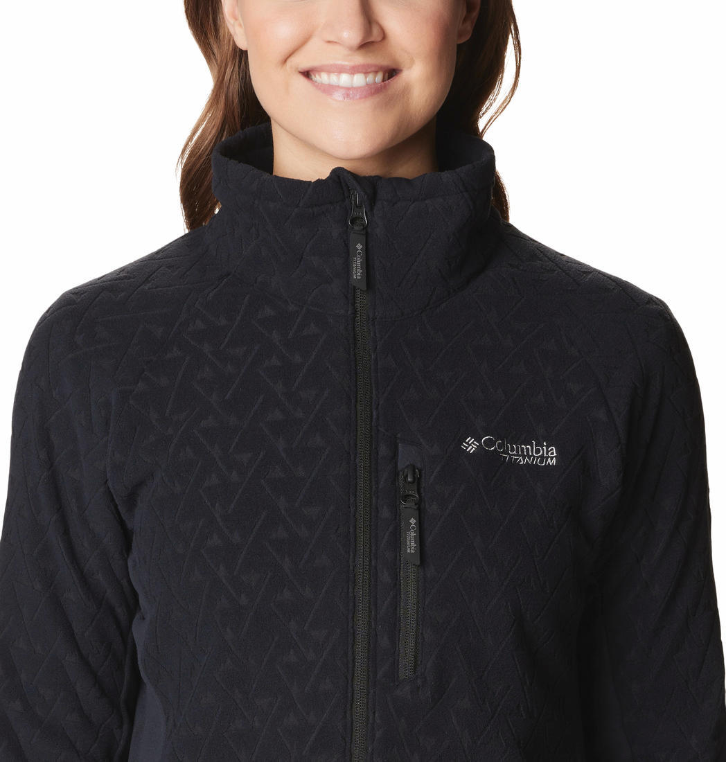 Columbia Women Black Titan Pass 3.0 Full Zip Fleece Fleece Top