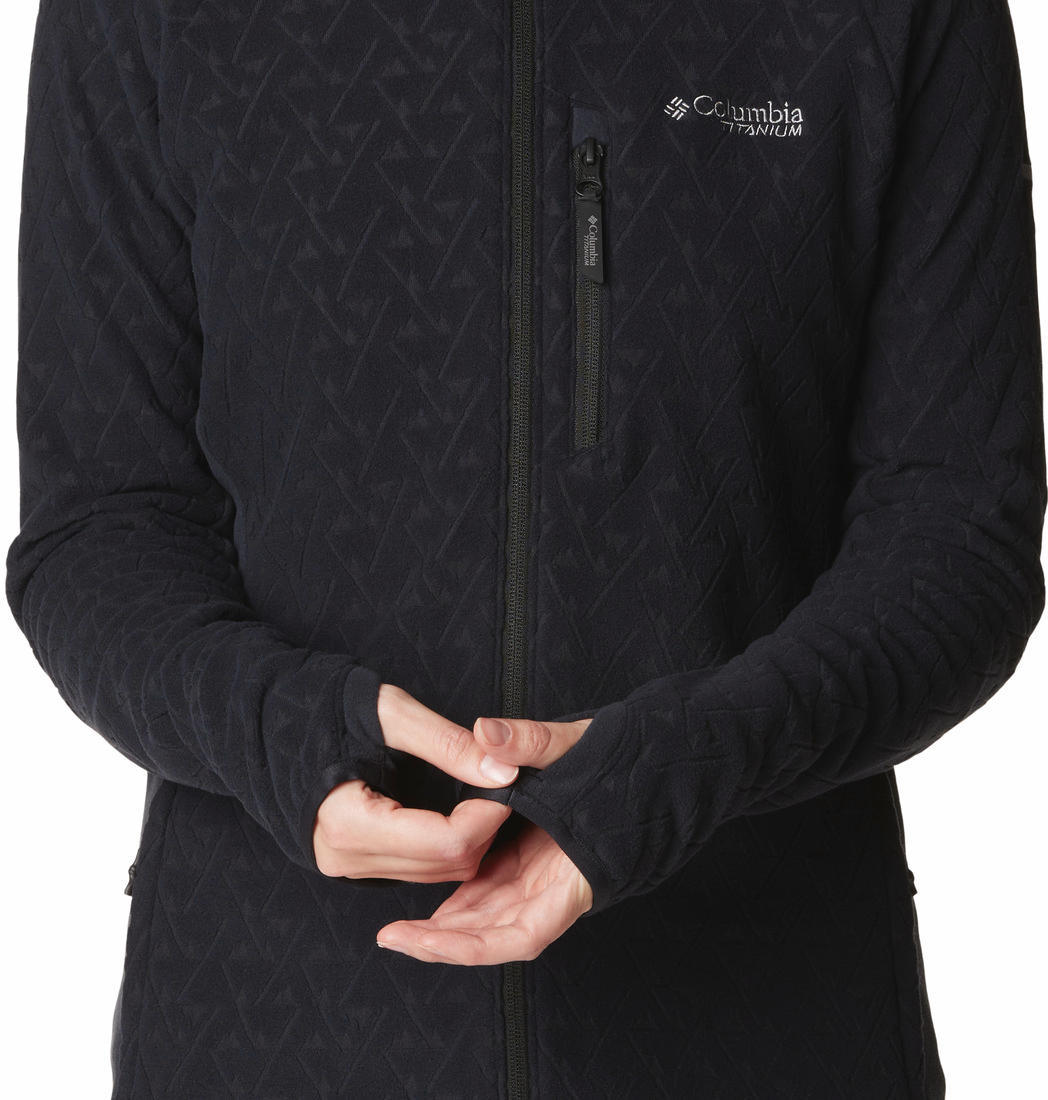 Columbia Women Black Titan Pass 3.0 Full Zip Fleece Fleece Top
