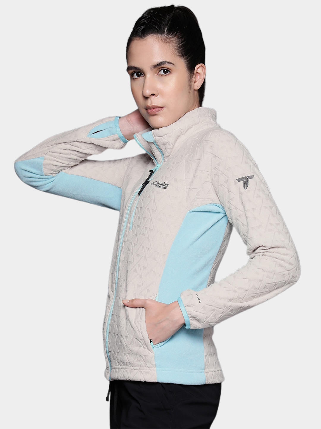 Columbia Women Beige Titan Pass 3.0 Full Zip Fleece Fleece Top