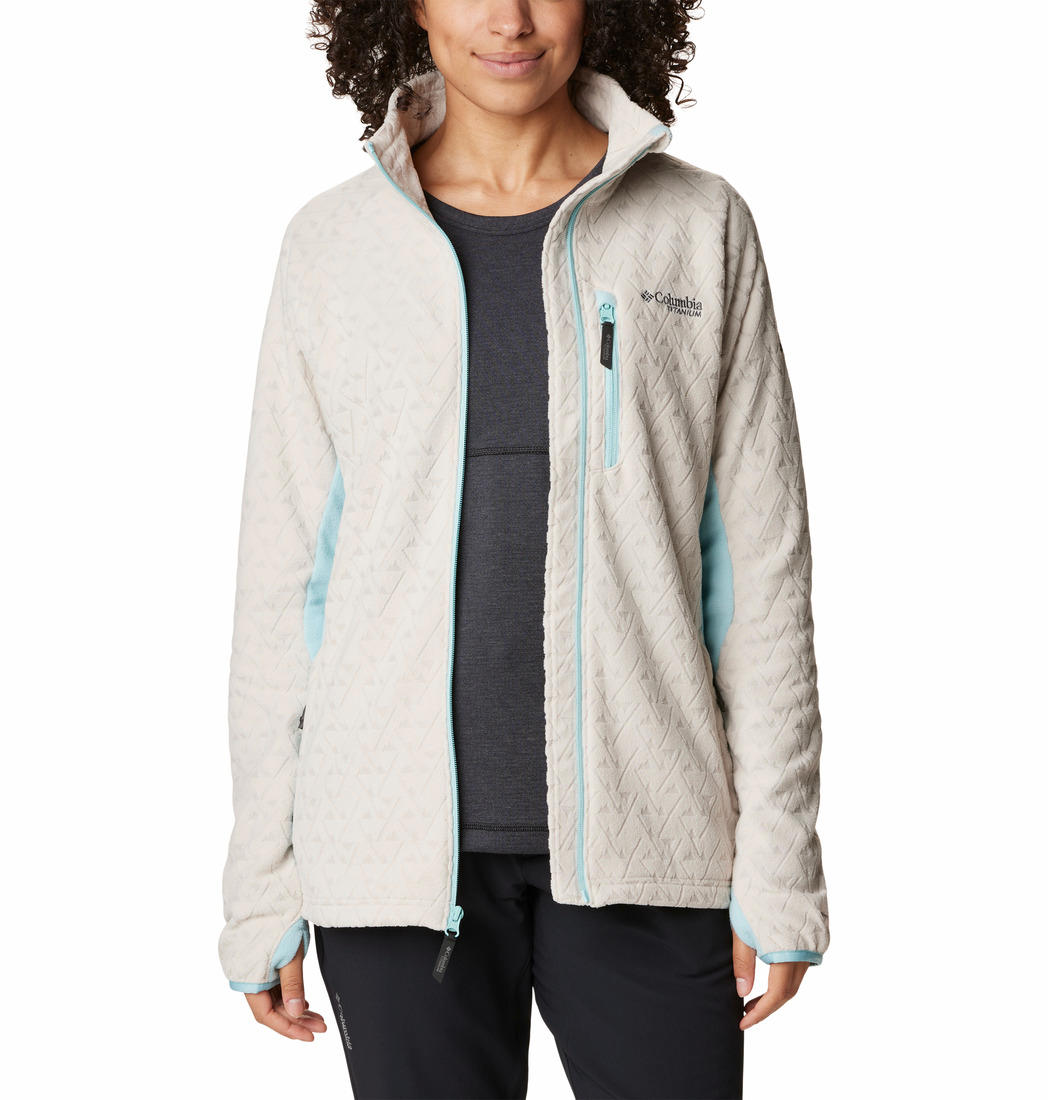 Columbia Women Beige Titan Pass 3.0 Full Zip Fleece Fleece Top