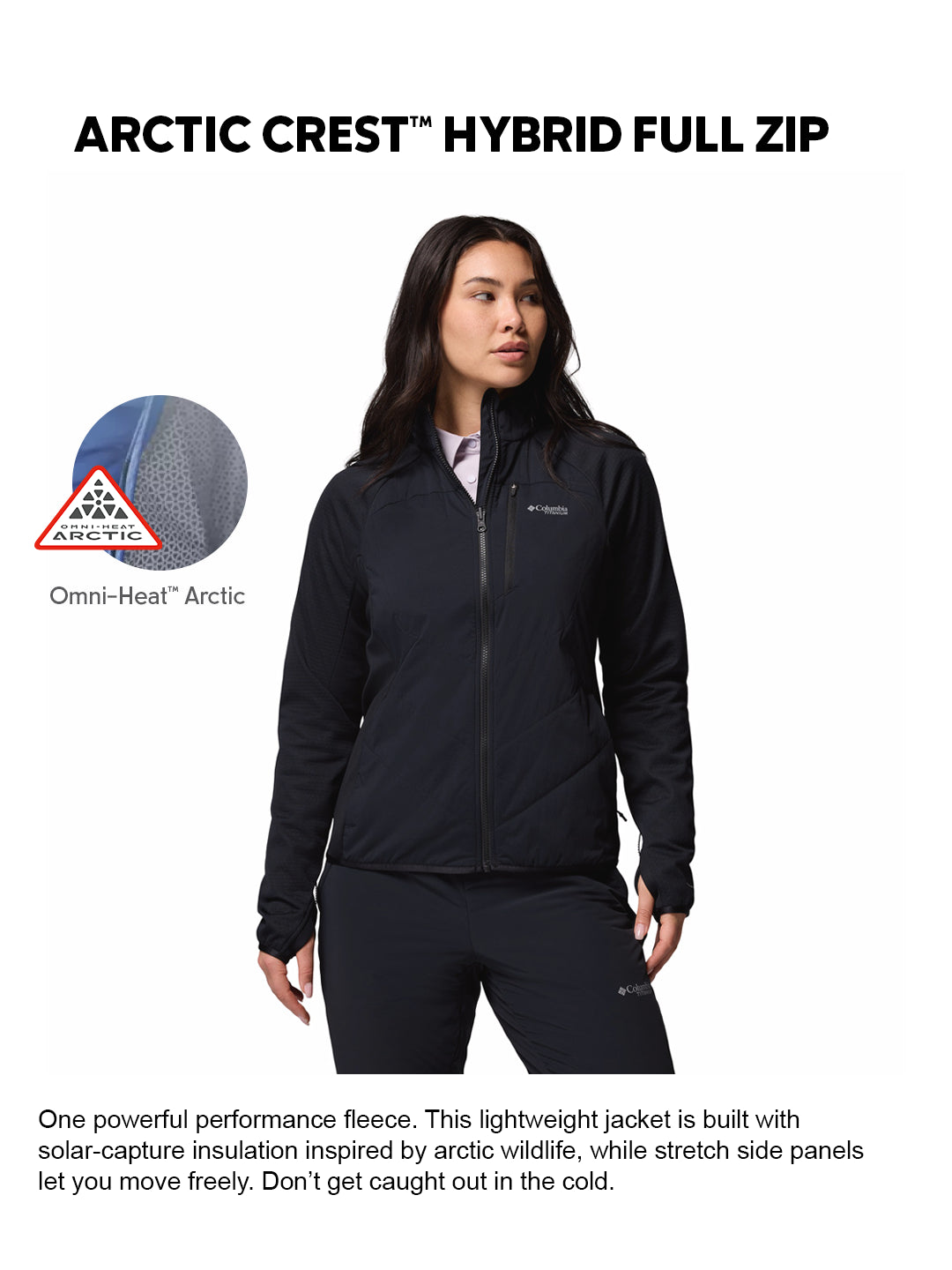 Columbia Women Black Omni-Heat Arctic Hybrid Fleece Jacket