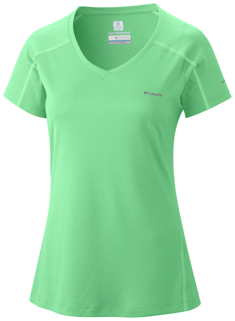 Columbia Women Green Zero Rules Short Sleeve Shirt (Sun Protection)