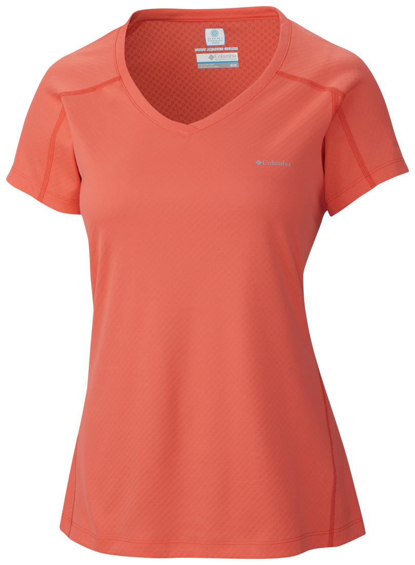 Columbia Women Orange Zero Rules Short Sleeve Shirt (Sun Protection)
