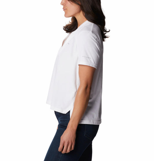Columbia Women White W Sun Trek Polo T-Shirt