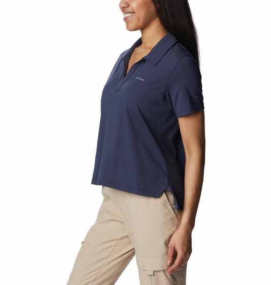 Columbia Women Navy Blue W Sun Trek Polo T-Shirt