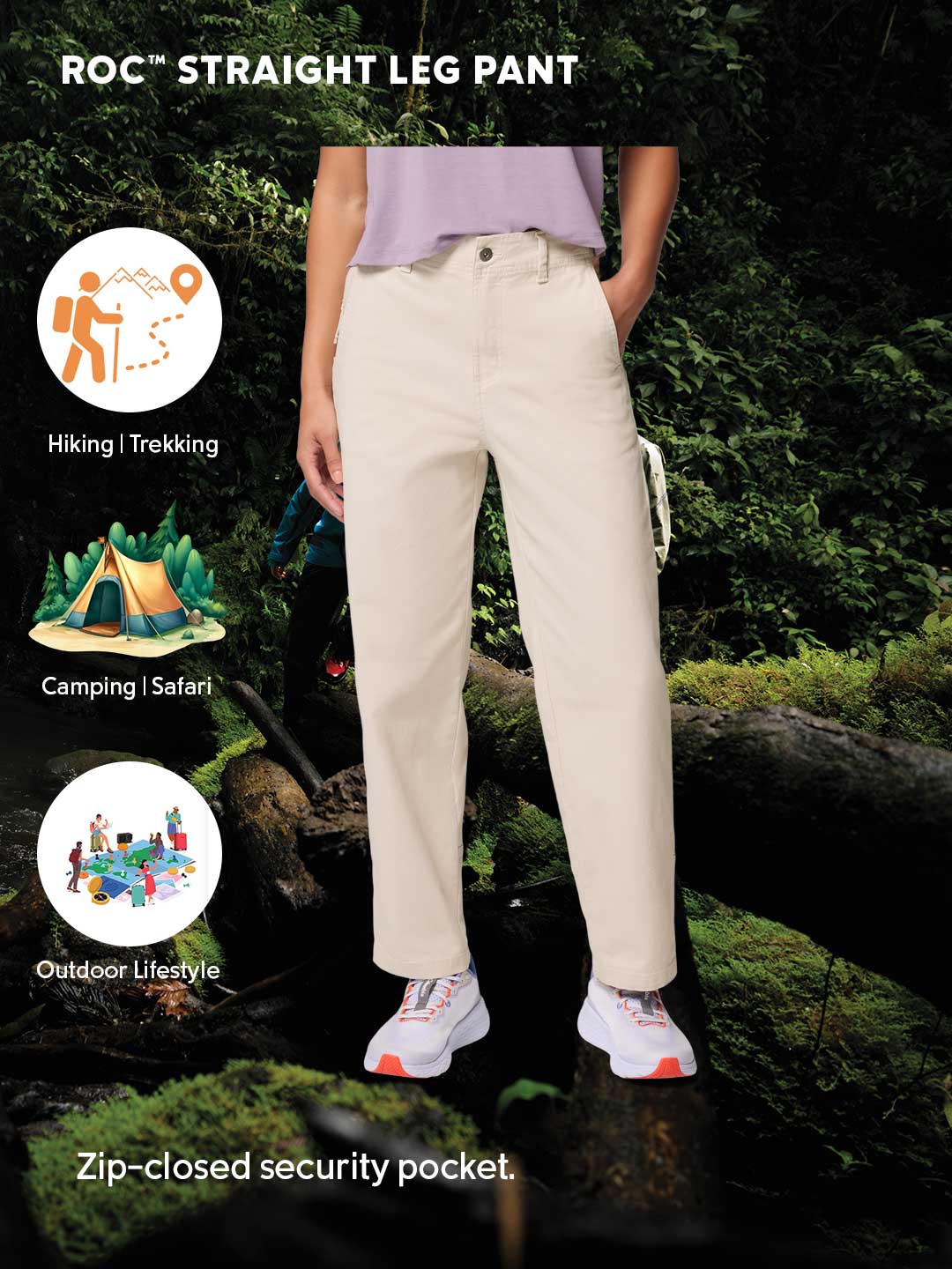 Columbia Women’s Beige ROC Straight Leg Pants - Comfortable Everyday Fit