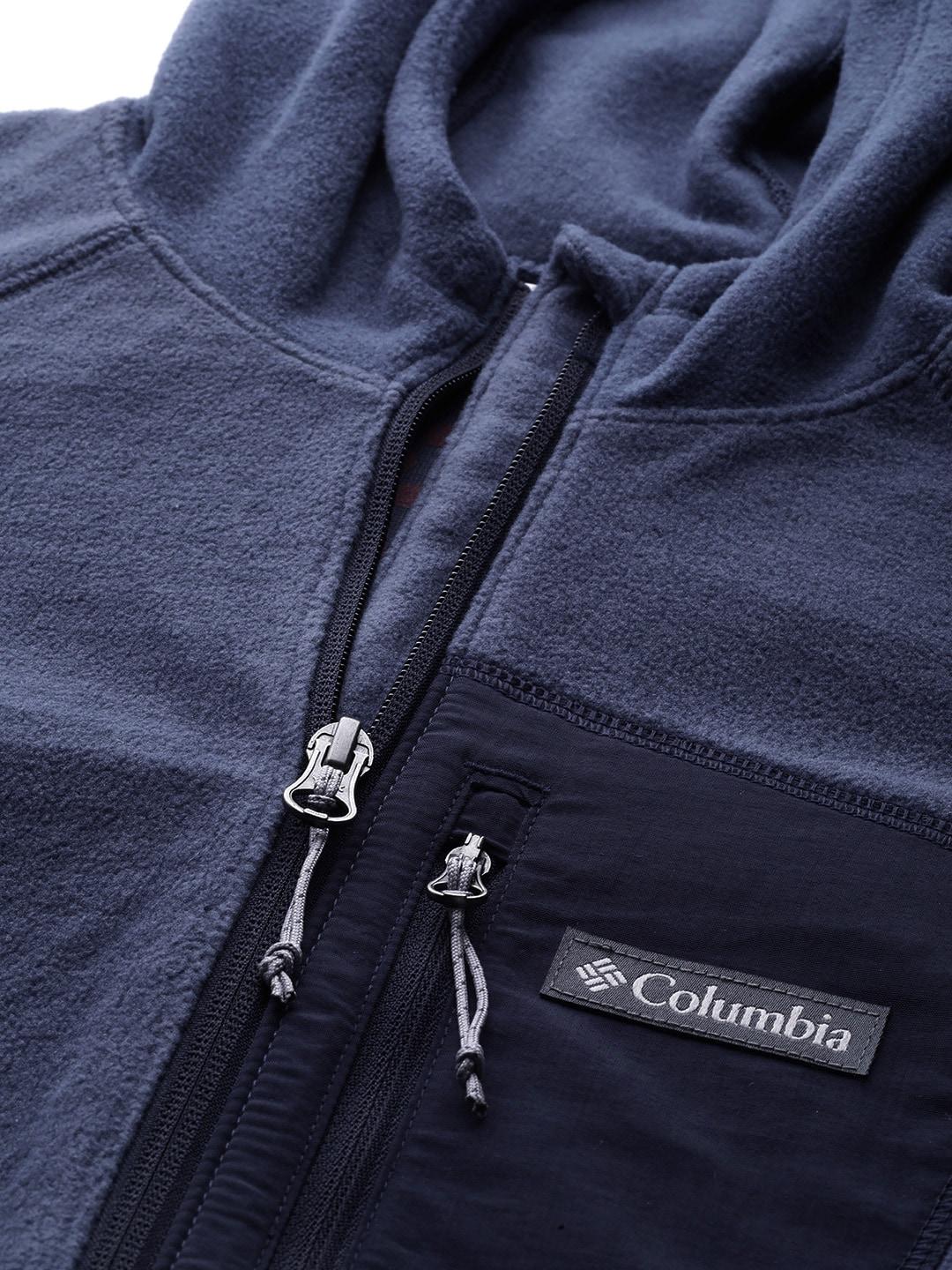 Columbia Women Blue W Outdoor Tracks Hooded FZ Fleece Jacket