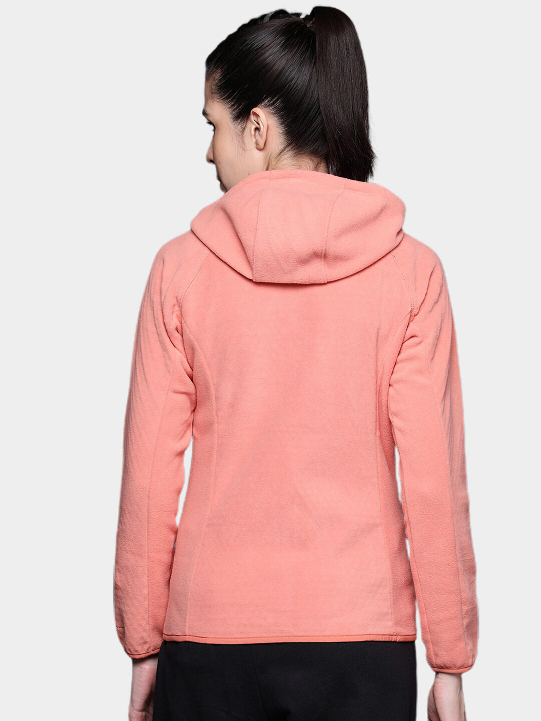 Columbia Women Orange W Outdoor Tracks Hooded FZ Fleece Jacket